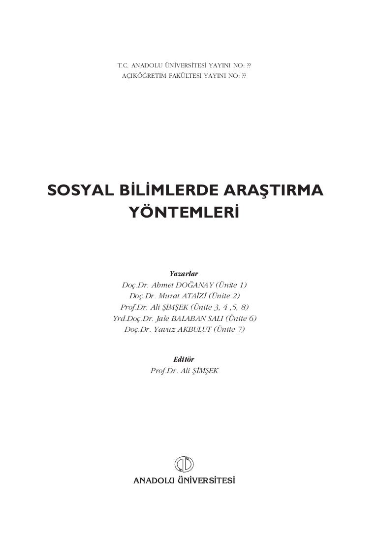 Ekonomi Araştırmaları Yöntemleri Ekonomi Araştırmaları Yöntemleri